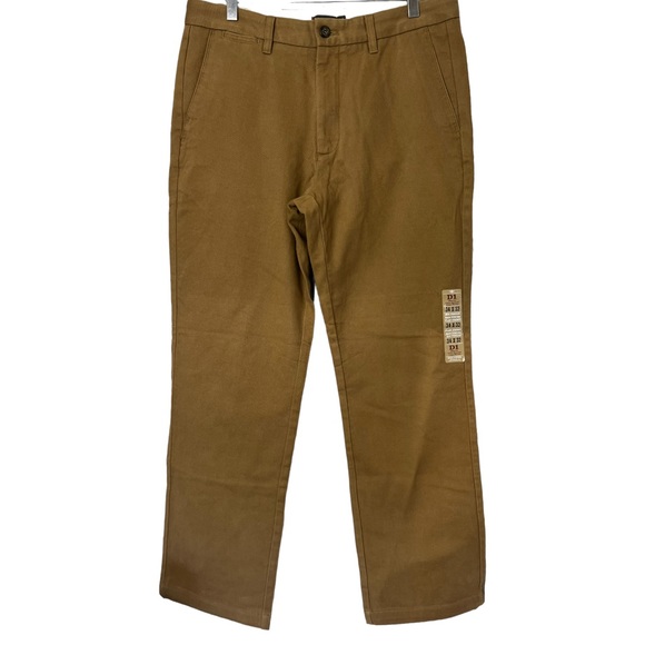 Dockers D1 Slim Fit Mens Chinos Trousers Tan W34 L32 Flat Front Zip Fly NEW - Picture 6 of 9